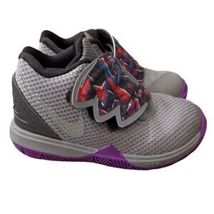 NIKE Size 5C Kyrie 5 TD Toddler Graffiti Sneakers AQ2459-001